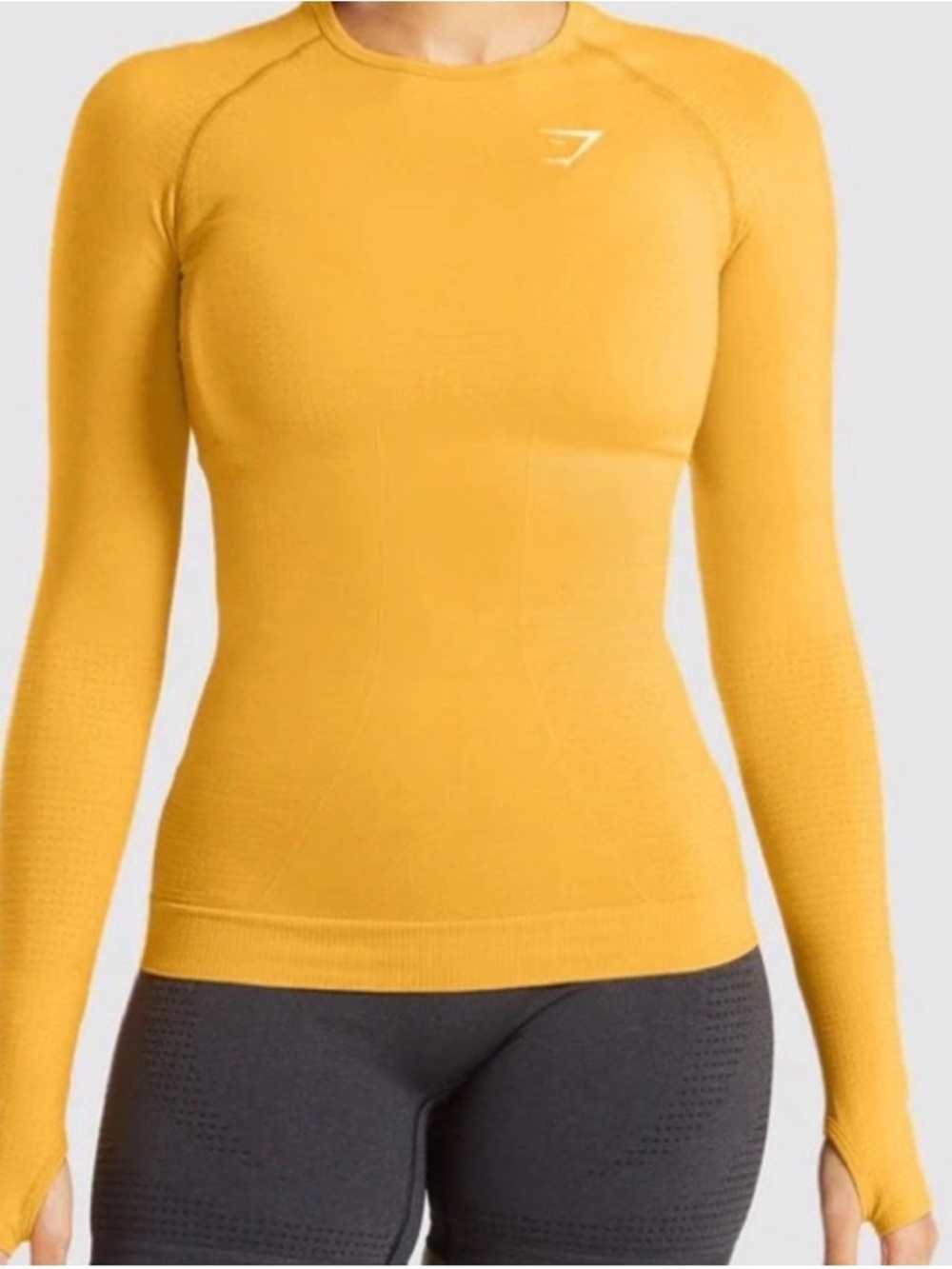 Gymshark Mustard Long Sleeve Seamless Top